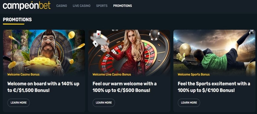 Campeonbet Casino Bonussen