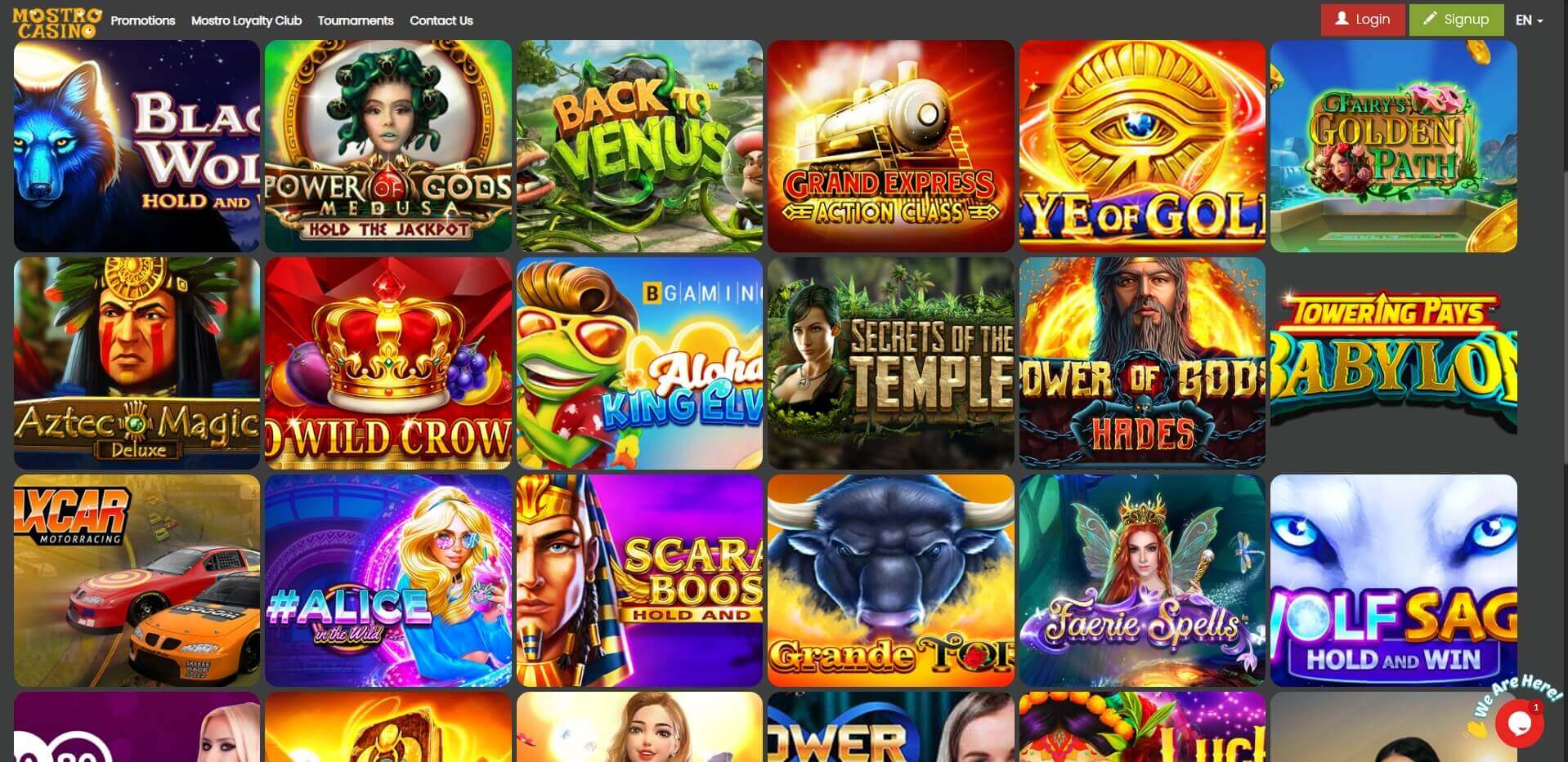 Mostro Casino games